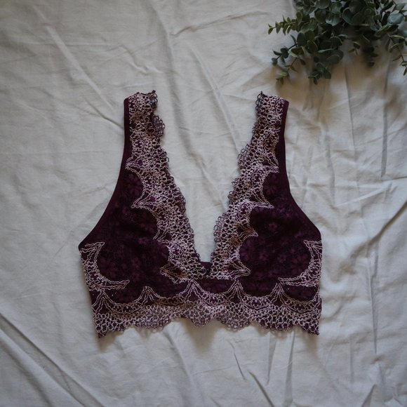 Victoria's Secret Lace Bralette Maroon Small - Picture 1 of 6